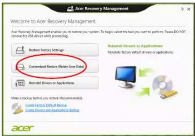 ACER Aspire Z3605 - Aangepast herstellen met Acer Recovery Management - 1