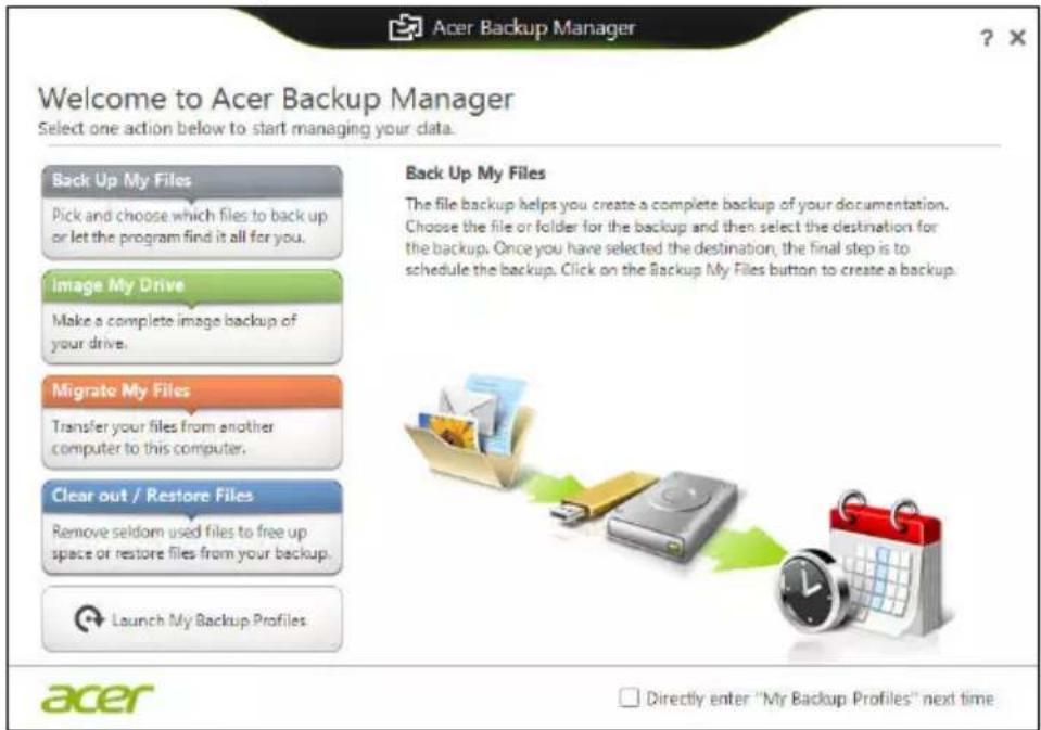 ACER Aspire Z3605 - Acer Backup Manager - 1