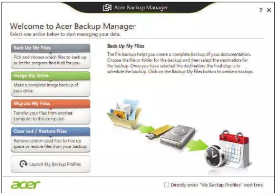ACER Aspire Z3605 - Acer Backup Manager - 1