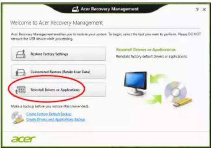 ACER Aspire Z3605 - Laiteohjaimien ja sovellusten asentaminen uudelleen - 1