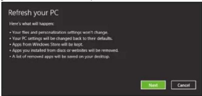 ACER Aspire Z3605 - Refresh your PC from the recovery backup - 1