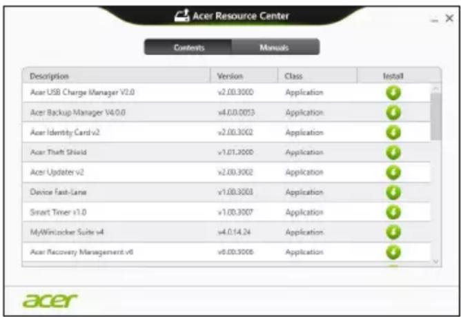 ACER Aspire Z3605 - Debería ver la sección Contenido del Centro de recursos de Acer. - 1