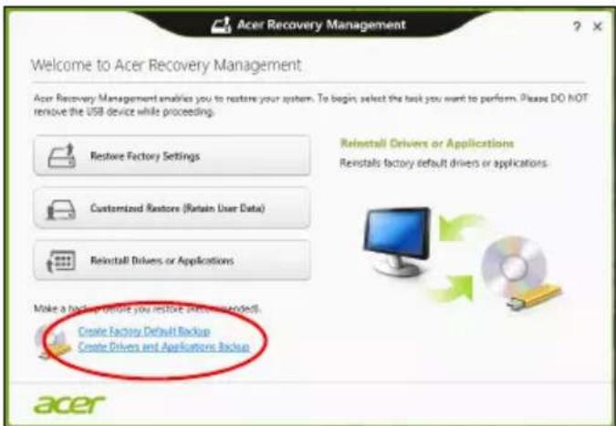 ACER Aspire Z3605 - Crear una copia de seguridad de aplicaciones y controladores - 1