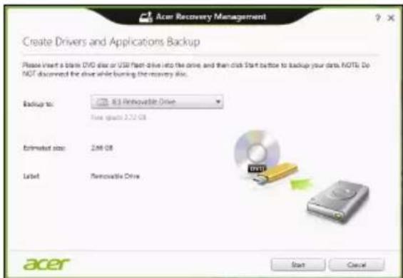 ACER Aspire Z3605 - Creare backup per driver e applicazioni - 2