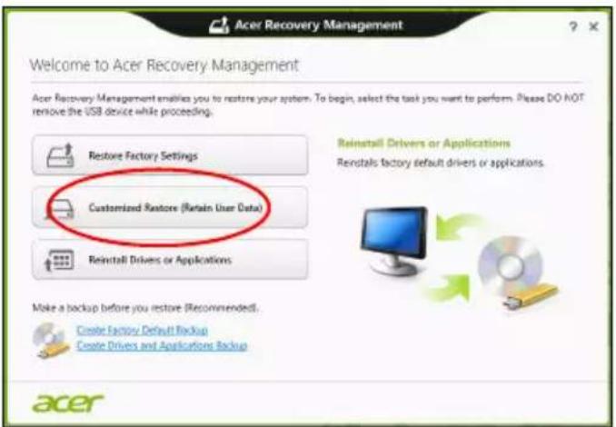 ACER Aspire Z3605 - Mukautettu palauttaminen Acer Recovery Managementilla - 1