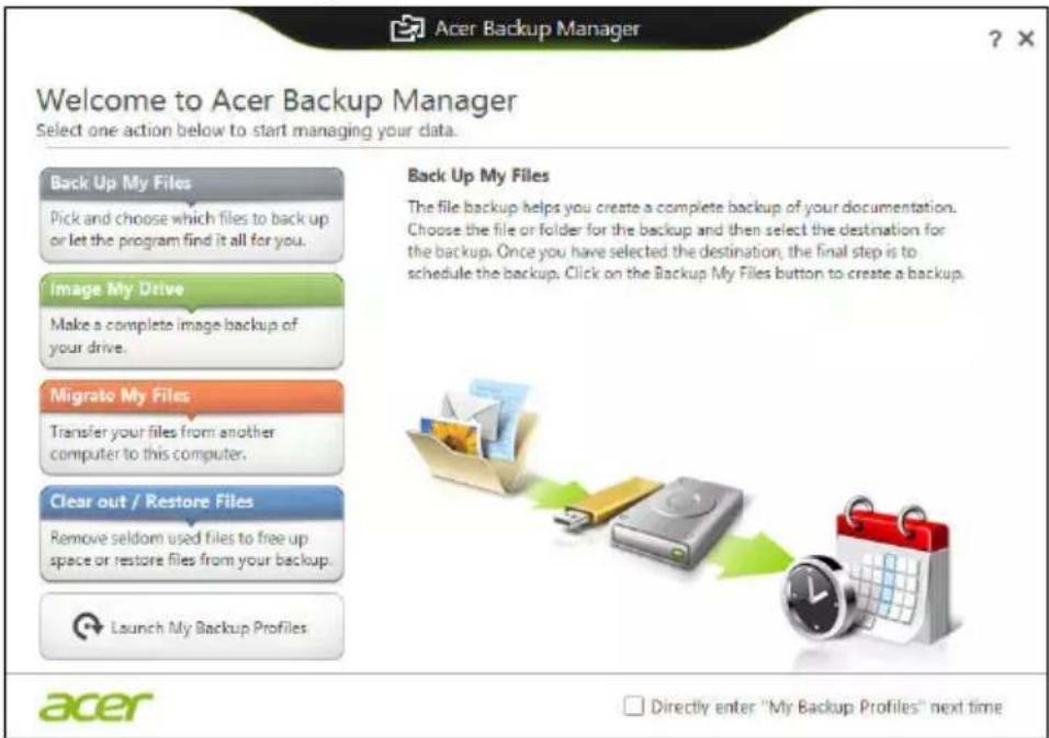 ACER Aspire Z3605 - Acer Backup Manager - 1