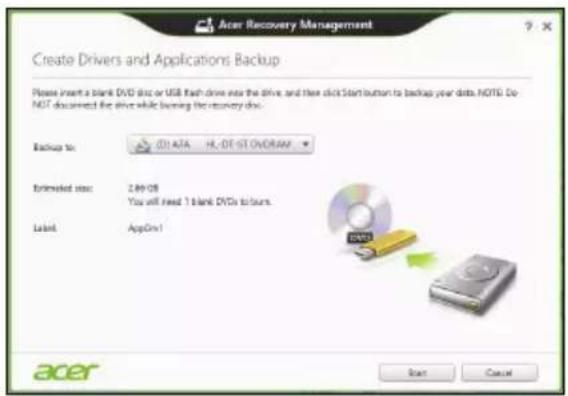 ACER Aspire Z3605 - Creating a drivers and applications backup - 3