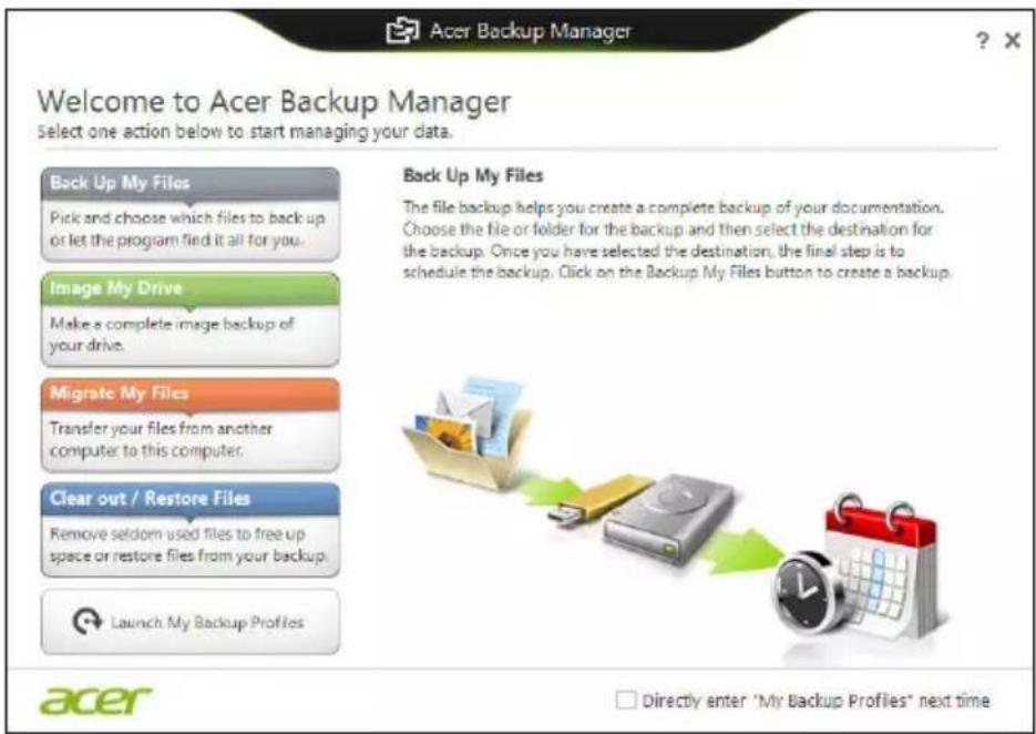ACER Aspire Z3605 - Acer Backup Manager - 1