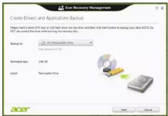 ACER Aspire Z3605 - Opprette en sikkerhetskopi for drivere og applikasjoner - 2