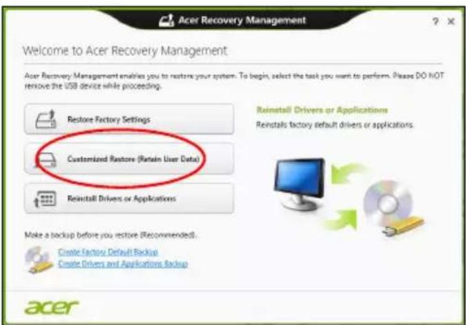 ACER Aspire Z3605 - Restauro personalizado com Acer Recovery Management - 1