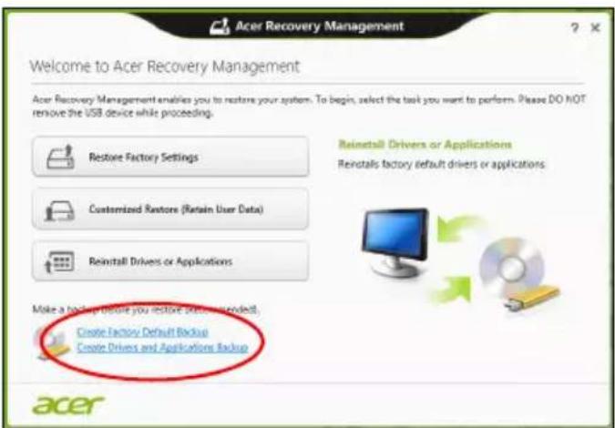 ACER Aspire Z3605 - Erstellen einer Wiederherstellungskopie - 1
