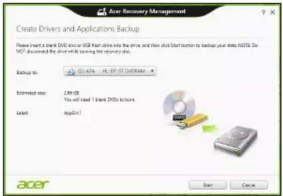 ACER Aspire Z3605 - Crear una copia de seguridad de aplicaciones y controladores - 3