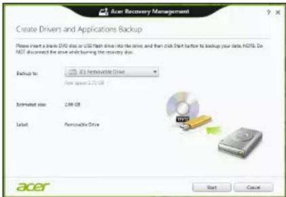 ACER Aspire Z3605 - Criar cópia de segurança de controladores e de aplicações - 2