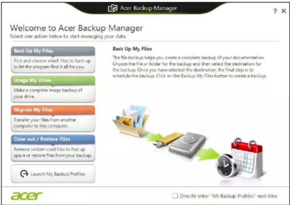 ACER Aspire Z3605 - Acer Backup Manager - 1