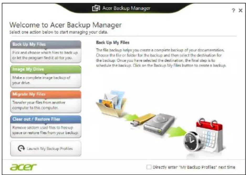 ACER Aspire Z3605 - Acer Backup Manager - 1
