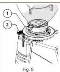 Fiorenzato F83 E - • Safety adjustment disk lock lever (Fig. 5) - 3