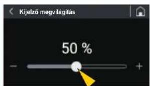 Kijelző megvilágítás 50 %