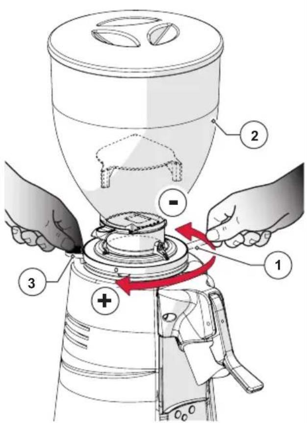 Diagram of a manual pump mechanism with labeled parts and directional arrows indicating motion or operation.