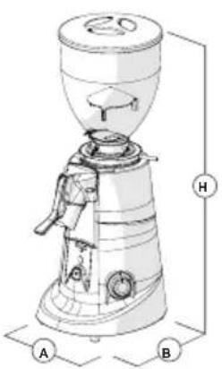 Fiorenzato F5 - Coffee grinder dimensions and weights - 1