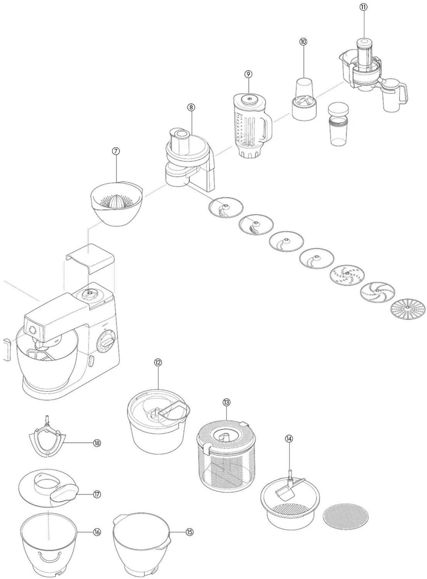 KENWOOD Chef KM334 - appareil à pâtes plates ①AT970A - 2