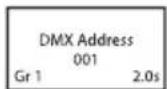 Cameo Root PAR 6 - PANTALLA PRINCIPAL DEL MODO DMX - 1