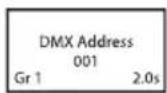 Cameo Root PAR 6 - ÉCRAN PRINCIPAL DU MODE DE FONCTIONNEMENT DMX - 1