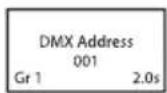 Cameo Root PAR 6 - SCHERMATA PRINCIPALE MODALITÀ DI FUNZIONAMENTO DMX - 1