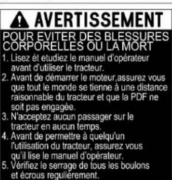 KUBOTA BX23S - .AVERTISSEMENT - 9