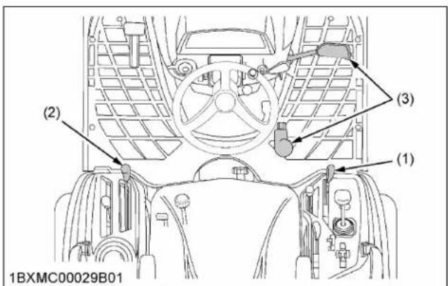 KUBOTA BX23S - Test des contacteurs du siège de l'opérateur et du levier d'embrayage de PDF. - 1