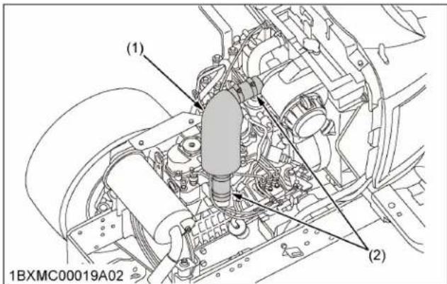 KUBOTA BX23S - Remplacement de la durée du radiateur (conduite d'eau) - 1