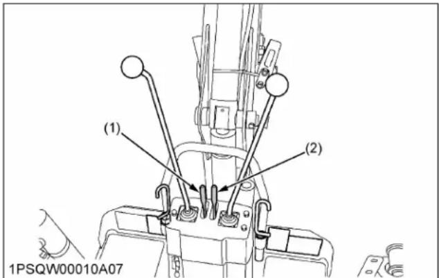 KUBOTA BX23S - Leviers de commande du stabilisateur - 1