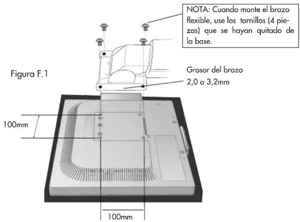NEC MultiSync LCD2170NX - Instalación de brazos flexibles - LCD2070NX, LCD2070VX - 1
