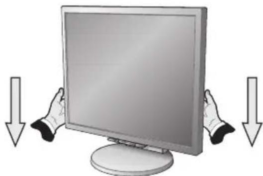 NEC MultiSync LCD2170NX - Levez et baissez l'écran du moniteur - 2