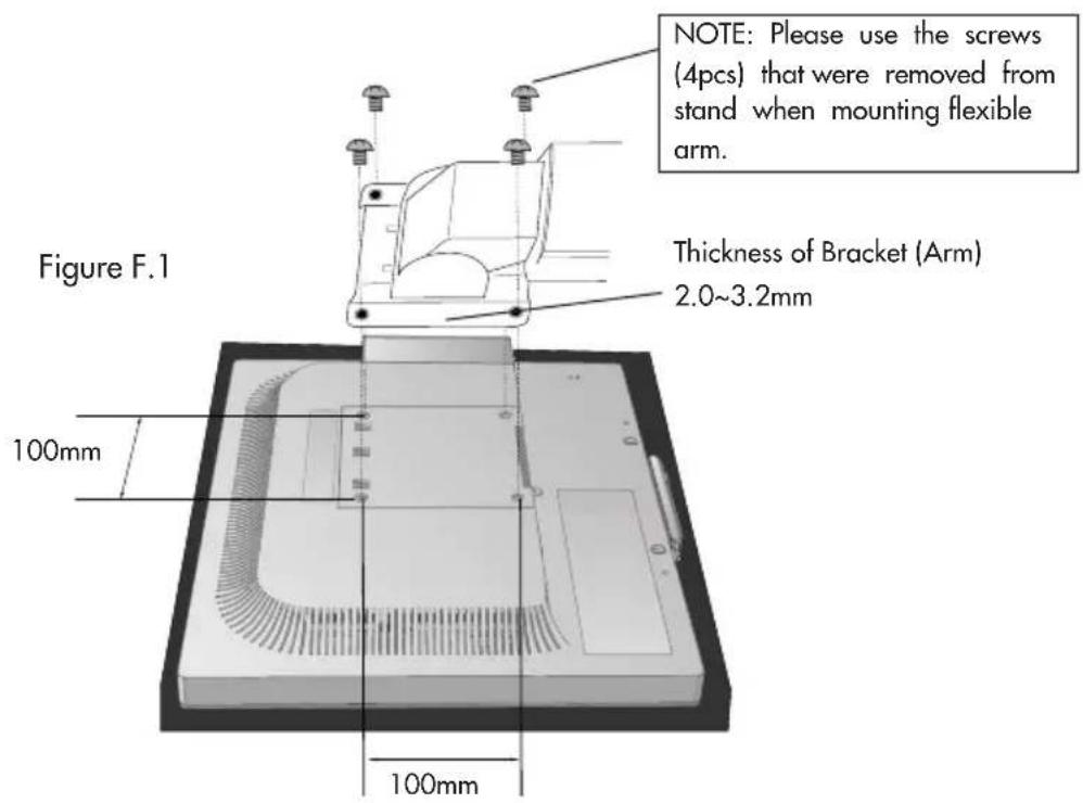NEC MultiSync LCD2170NX - Flexible Arm Installation - LCD2070NX, LCD2070VX - 1