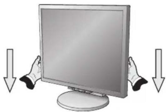 NEC MultiSync LCD2170NX - como elevar y bajo la pantalla del monitor - 2