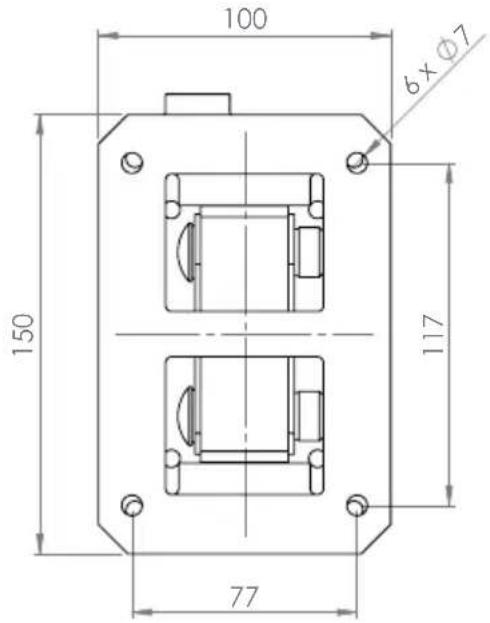 LD Systems Maui G2 - DIMENSIONS OF MOUNTING PLATE - 1