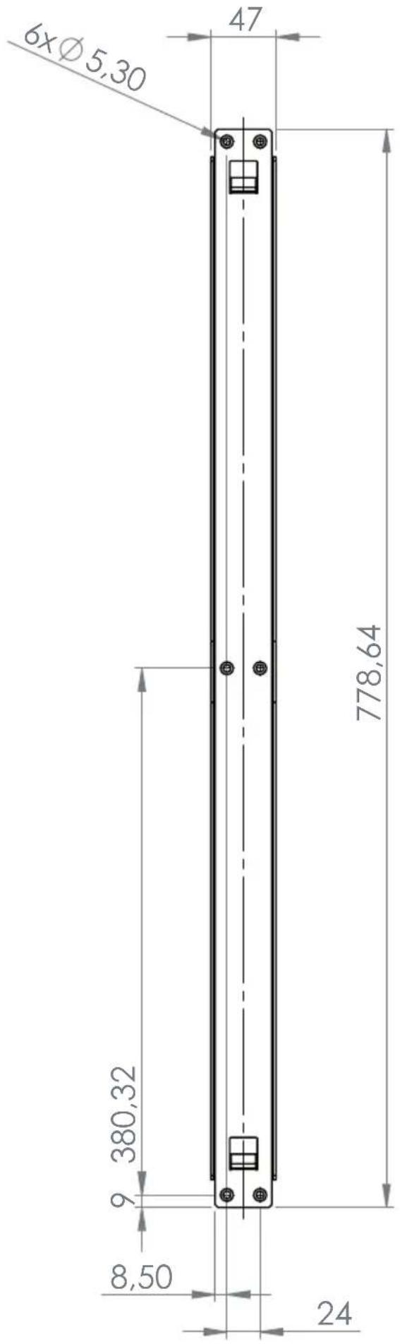 LD Systems Maui G2 - WYMIARY SZYNY MONTAŻOWEJ - 1