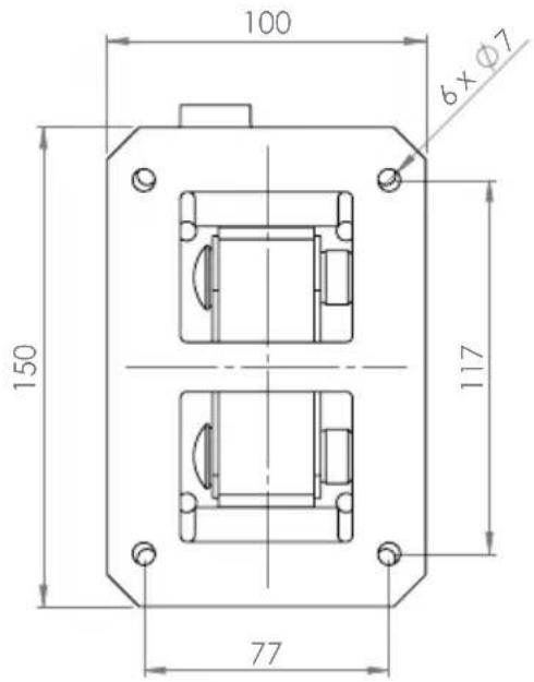 LD Systems Maui G2 - WYMIARY PŁYTKI MONTAŻOWEJ - 1