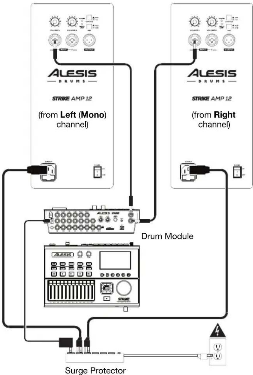 ALESIS Strike Amp 12 - Example B: Two Strike Amps (Stereo) - 1