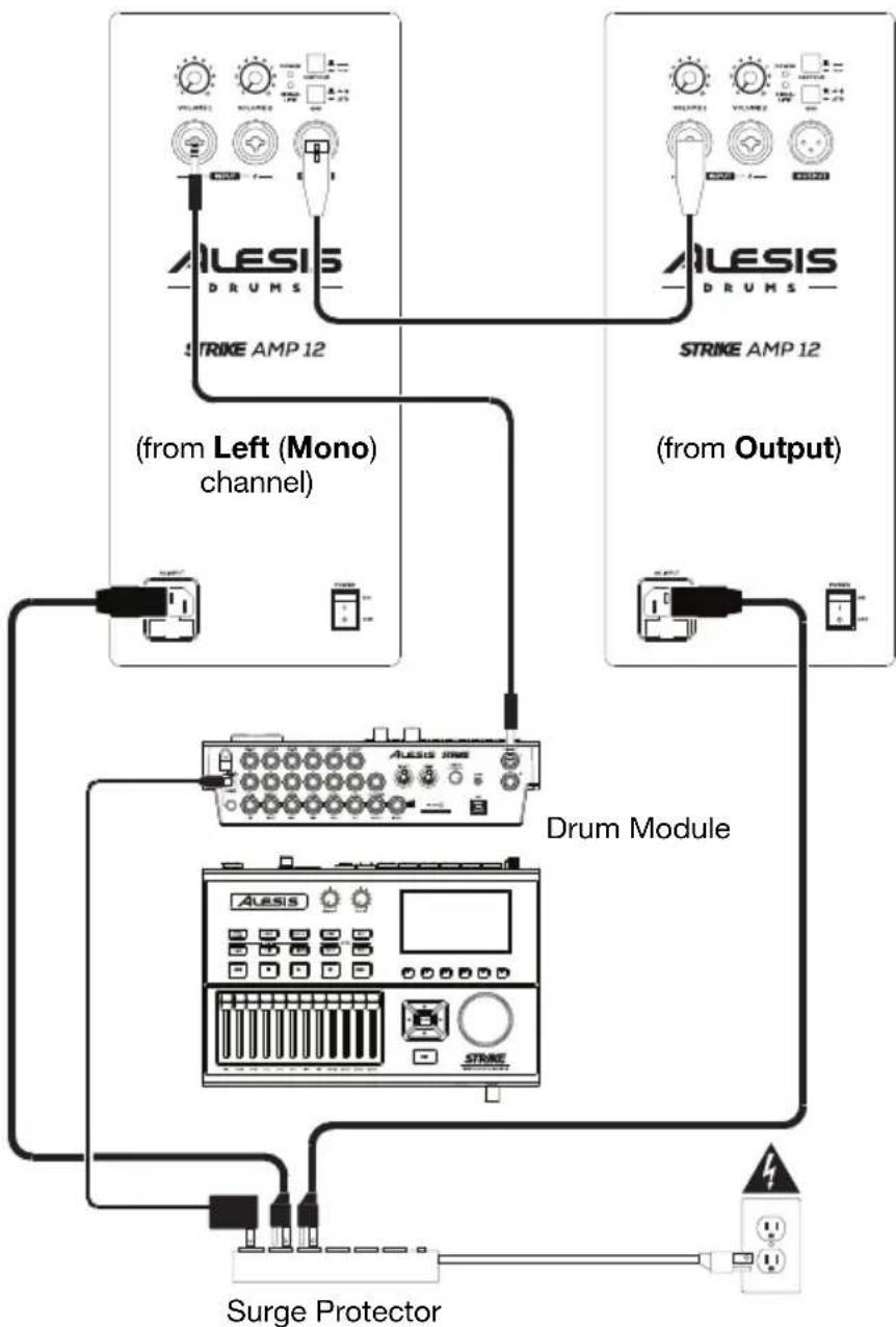 ALESIS Strike Amp 8 - Example C: Two Strike Amps (Mono) - 1
