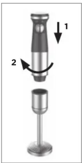 RIVIERA & BAR PPM570 - Procedure de mise en service commune au pied mixeur (3), au pied mayonnaises (4), au fouet gallon (6) et au pied presse-purée (7): - 1