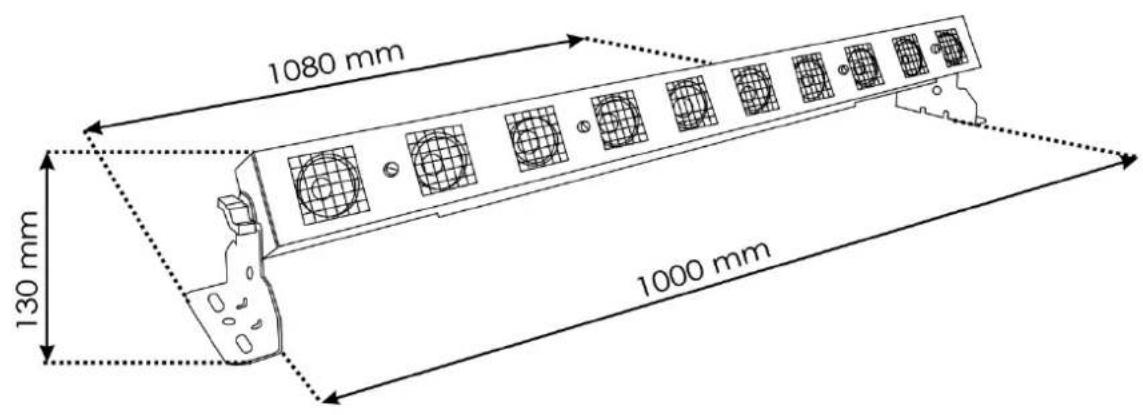 Showtec Sunstrip Active MKII - Dimensions - 1