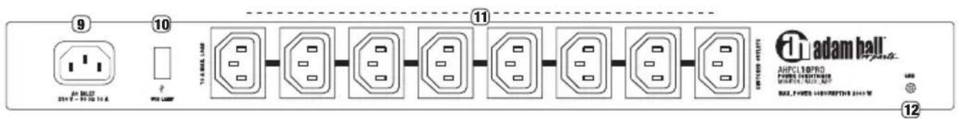 Adam Hall AHPCS10 Power Conditioner - REAR PANEL - 1