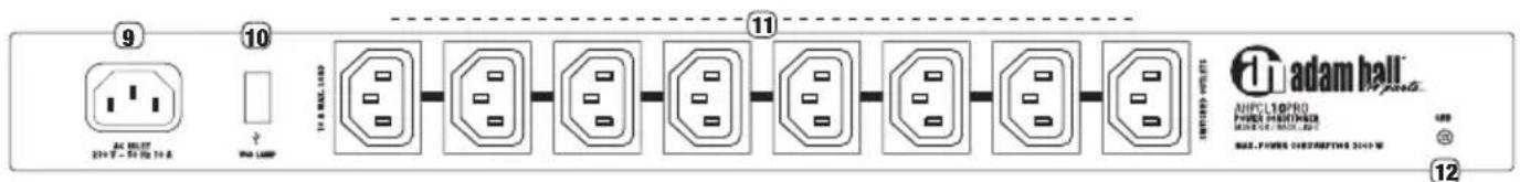 Adam Hall AHPCS10 Power Conditioner - PANNEAU ARRIÈRE - 1