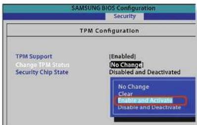 SAMSUNG NP400B4CEXP - 使用TPM安全设备(可选) - 1