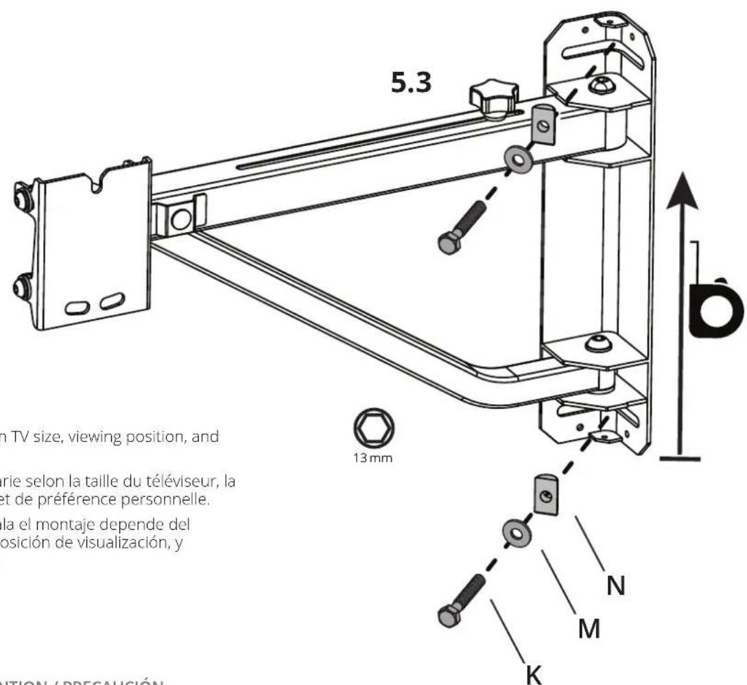 Kanto FMC1 - Attach TV Brackets Attachez les équerres de téléviseur Fije los soportes de televisor - 2
