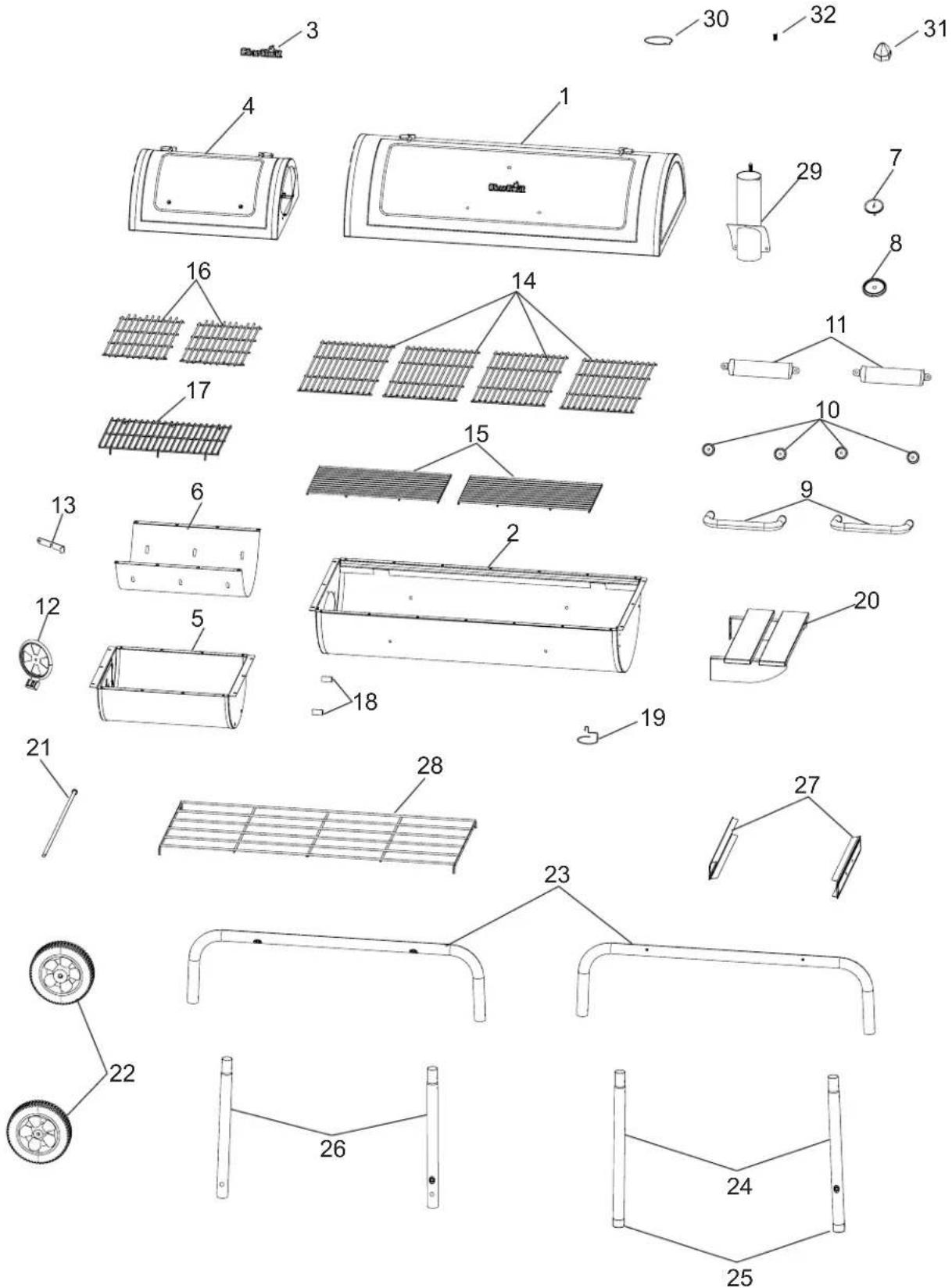 CHAR BROIL American Gourmet 18202079 - HARDWARE LIST / LISTE DES FERRURES / LISTA DE HERRAJES - 9