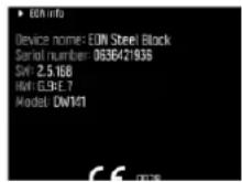 SUUNTO EON Steel Black - Comment accéder aux informations sur l'appareil - 1