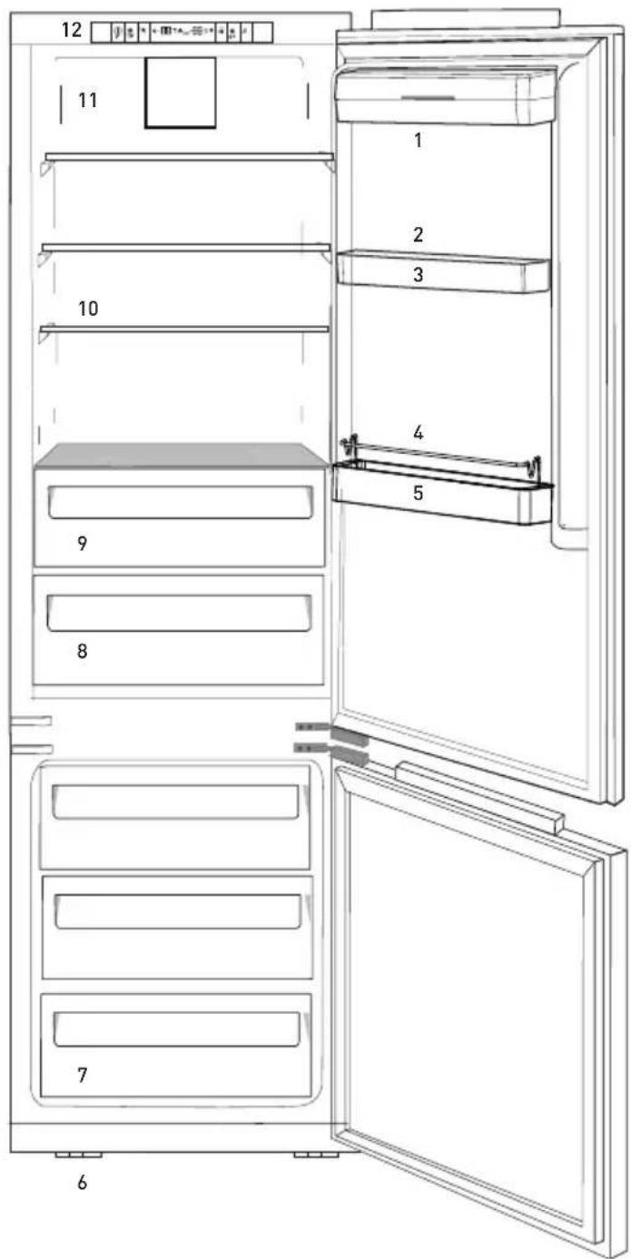 GRUNDIG GKNI15740N - Jääkaappi/pakastin - 1