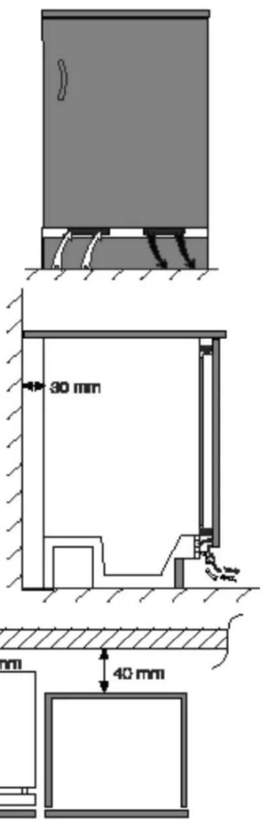 GRUNDIG GTMU10130N - Installation du réfrigérateur sous le plan de travail et réglage des pieds - 1
